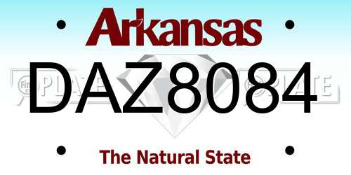 DAZ8084 Arkansas License Plate