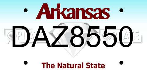 DAZ8550 Arkansas License Plate