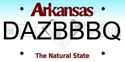 DAZBBBQ Arkansas License Plate