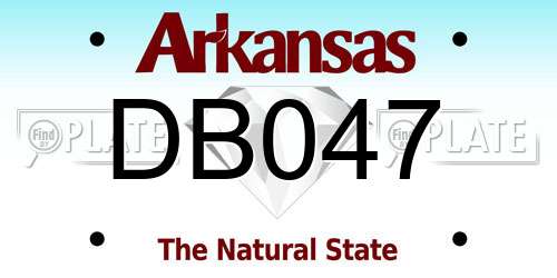 DB047 Arkansas License Plate
