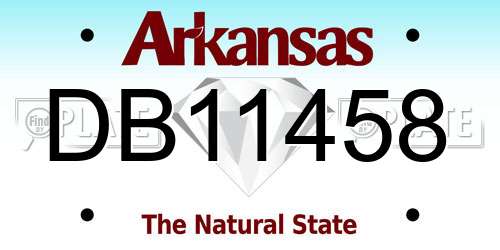 DB11458 Arkansas License Plate
