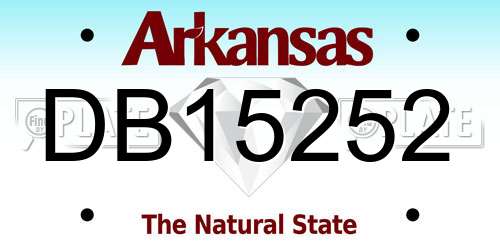 DB15252 Arkansas License Plate