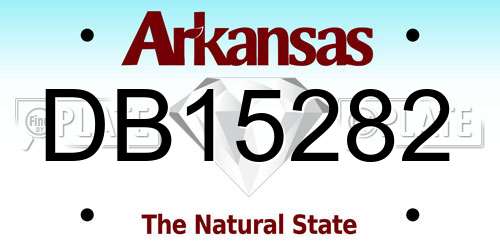 DB15282 Arkansas License Plate