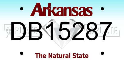 DB15287 Arkansas License Plate