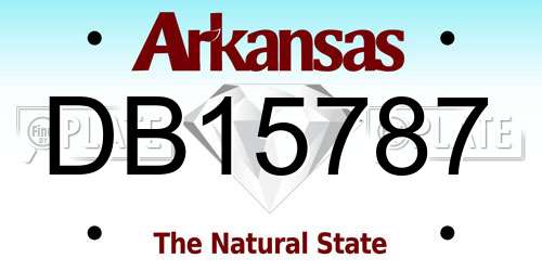 DB15787 Arkansas License Plate