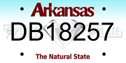 DB18257 Arkansas License Plate