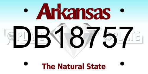 DB18757 Arkansas License Plate