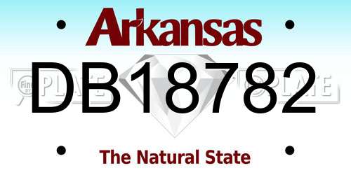 DB18782 Arkansas License Plate