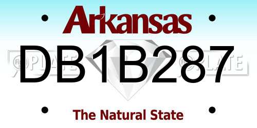 DB1B287 Arkansas License Plate