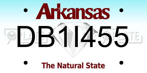 DB1I455 Arkansas License Plate