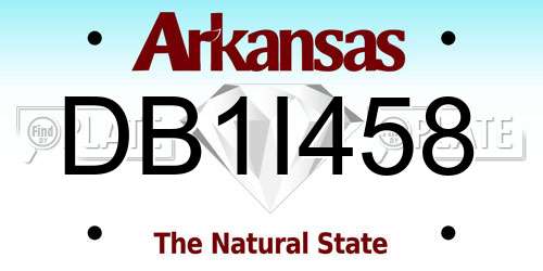DB1I458 Arkansas License Plate