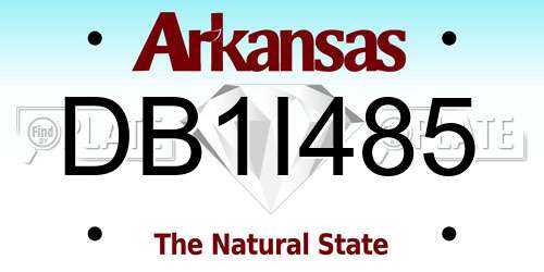 DB1I485 Arkansas License Plate