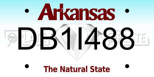 DB1I488 Arkansas License Plate