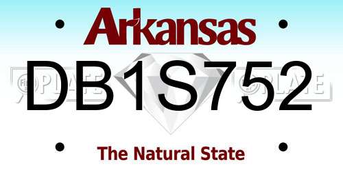 DB1S752 Arkansas License Plate