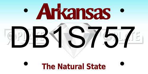 DB1S757 Arkansas License Plate