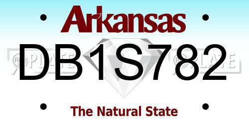 DB1S782 Arkansas License Plate
