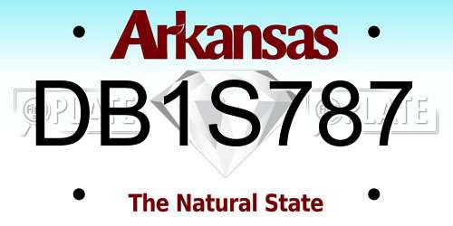 DB1S787 Arkansas License Plate