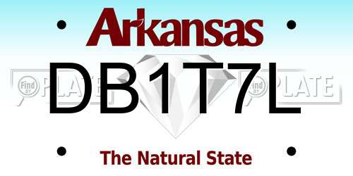 DB1T7L Arkansas License Plate