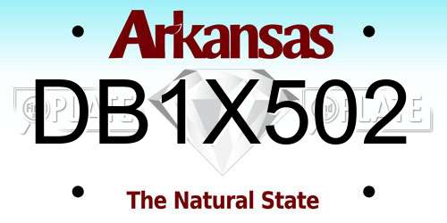 DB1X502 Arkansas License Plate