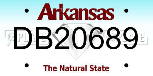 DB20689 Arkansas License Plate