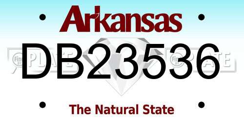 DB23536 Arkansas License Plate