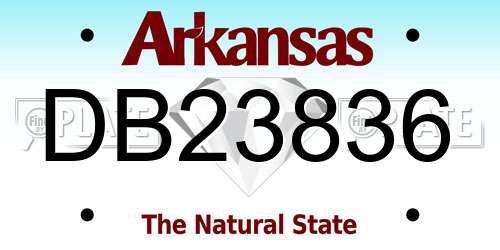 DB23836 Arkansas License Plate