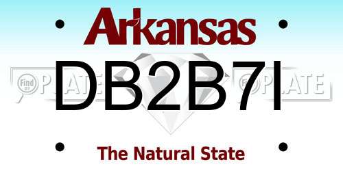 DB2B7I Arkansas License Plate