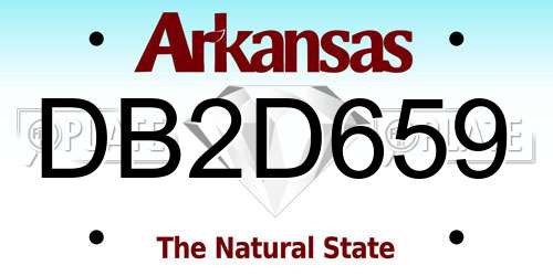 DB2D659 Arkansas License Plate