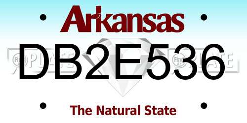 DB2E536 Arkansas License Plate