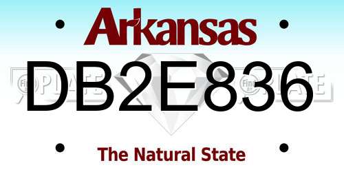 DB2E836 Arkansas License Plate