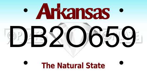 DB2O659 Arkansas License Plate
