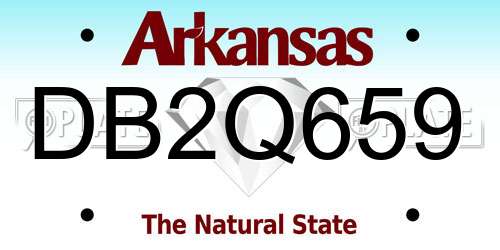 DB2Q659 Arkansas License Plate