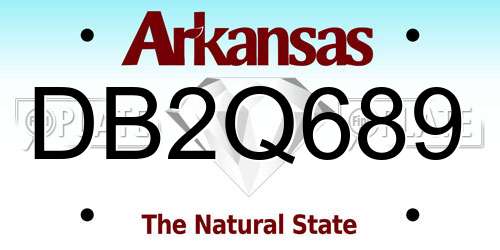 DB2Q689 Arkansas License Plate