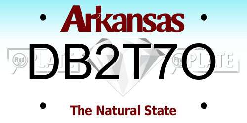 DB2T7O Arkansas License Plate