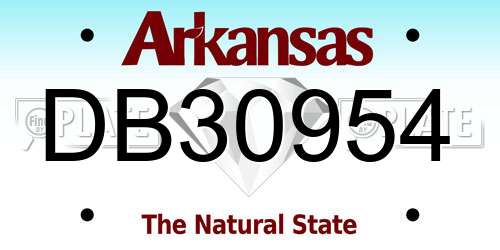 DB30954 Arkansas License Plate
