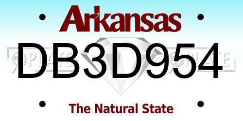 DB3D954 Arkansas License Plate