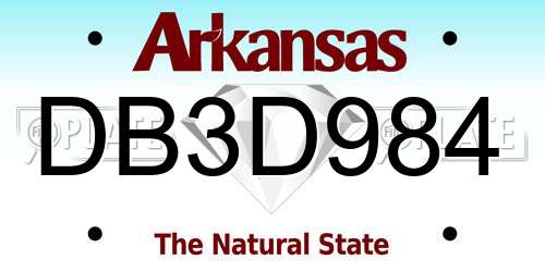 DB3D984 Arkansas License Plate