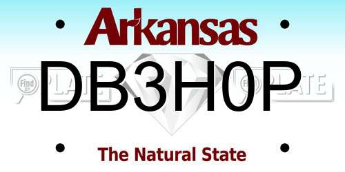 DB3H0P Arkansas License Plate