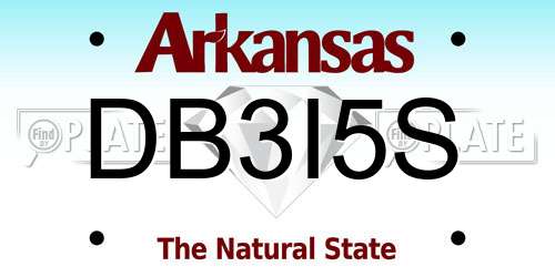 DB3I5S Arkansas License Plate