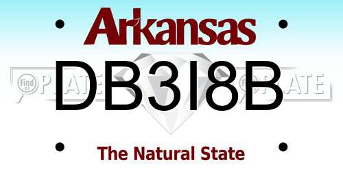 DB3I8B Arkansas License Plate