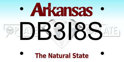 DB3I8S Arkansas License Plate
