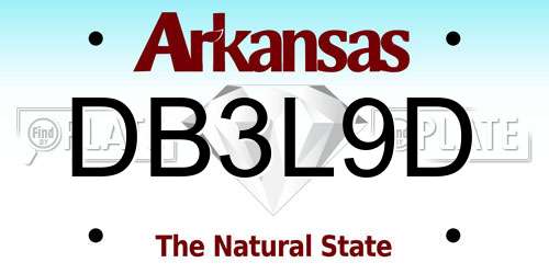 DB3L9D Arkansas License Plate