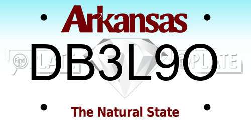 DB3L9O Arkansas License Plate