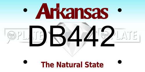 DB442 Arkansas License Plate
