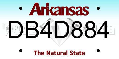 DB4D884 Arkansas License Plate