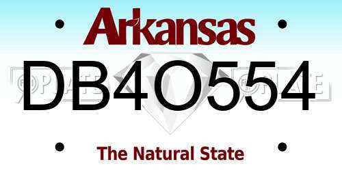 DB4O554 Arkansas License Plate