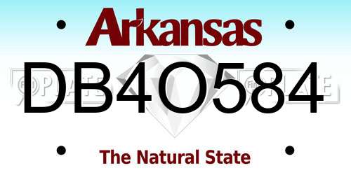 DB4O584 Arkansas License Plate