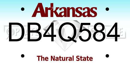 DB4Q584 Arkansas License Plate