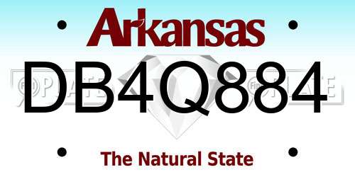 DB4Q884 Arkansas License Plate