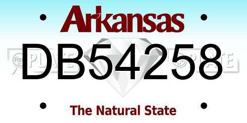 DB54258 Arkansas License Plate